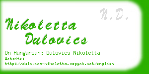 nikoletta dulovics business card